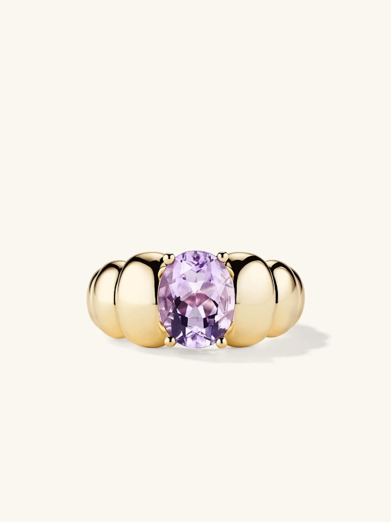 Mejuri 14k Gold Puffy Charlotte Amethyst Ring - Size 6 — image 6 of 8